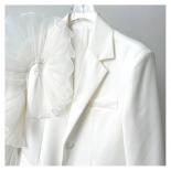 Giacca da donna di design barocco classico High Street 2023, giacca da donna con bordo volant in rete, fila singola, cuciture a 