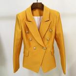 High Street Newest Fashion 2023 Designer Jacket Women's Classic Lion Buttons Double Breasted Slim Fit Pique Blazerblazer