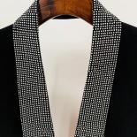 High Quality 2023 Newest Fashion Designer Jackets Women's Stylish Backless Diamonds Beaded Shawl Collar Blazer