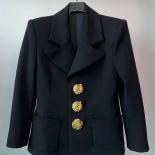 High Street Newest Fashion 2023 Designer Jacket Women's Dimensional Embossed Flower Button Blazer