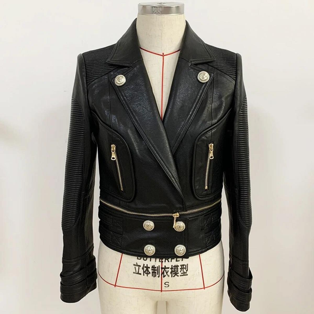 Synthetic Leather Motorcycle Jacket  Designer Leather Jackets Women  Faux Leather  Faux Leather  