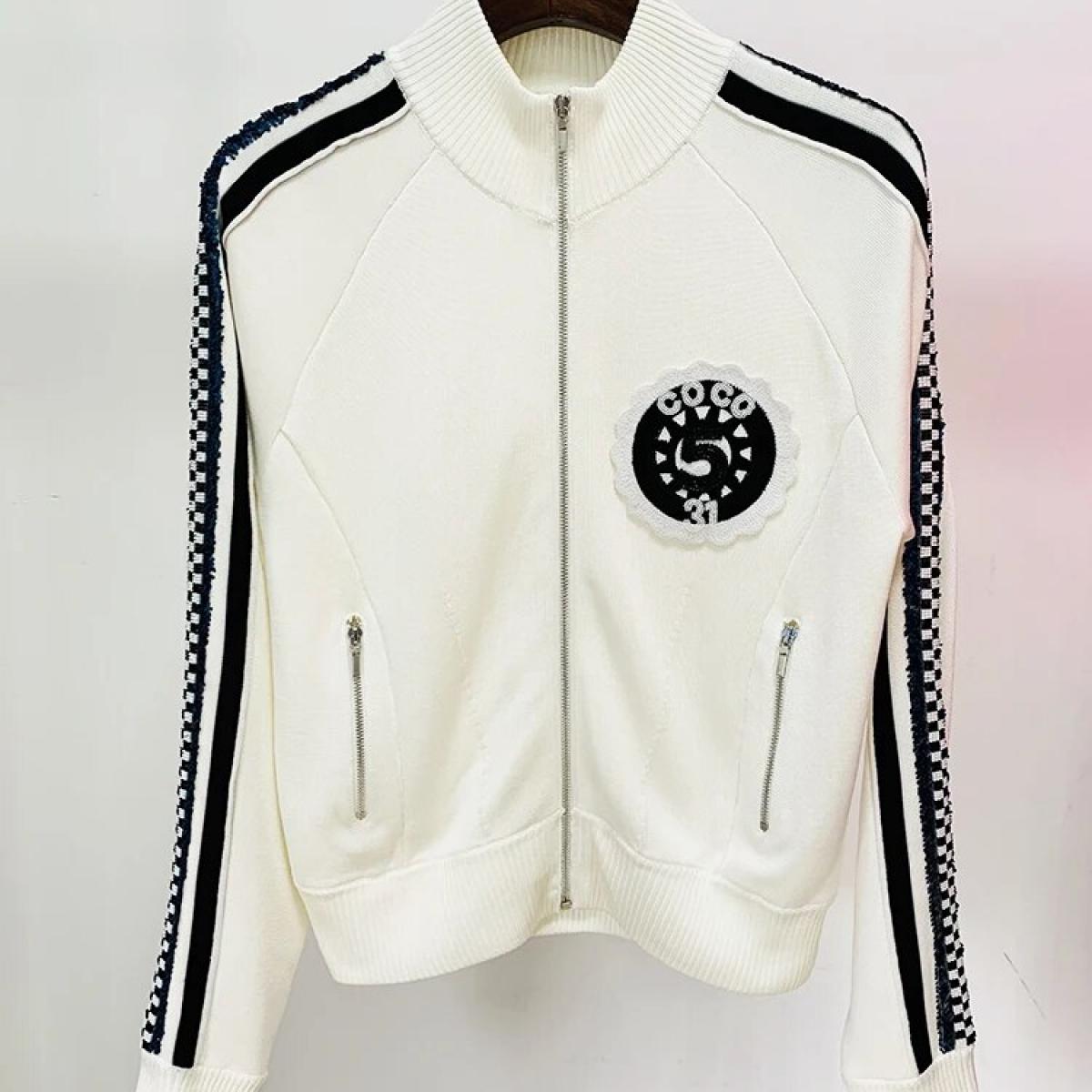 High Street Newest Fashion 2023 Spring Designer Jacket Women's Stand Collar Sequin Embroidered Baseball Jacket  Jackets