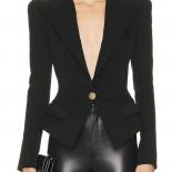 High Street Newest 2023 Designer Jacket Women's Slim Fitting Single Button Lapel Blazer