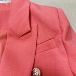 High Street 2023 New Fashion Designer Blazer Women's Classic Lion Buttons Slim Fitting Textured Blazer Jacketblazers