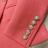 High Street 2023 New Fashion Designer Blazer Women's Classic Lion Buttons Slim Fitting Textured Blazer Jacketblazers