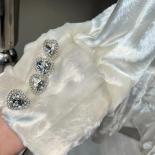 High Street 2023 Newest Designer Beading Coat Women's Stylish Loose Diamond Button Velvet  Blazer