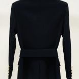 High Street Newest 2023 Stylish Designer Jacket Women's Metal Sheets Beading Belted Shawl Collar Blazer