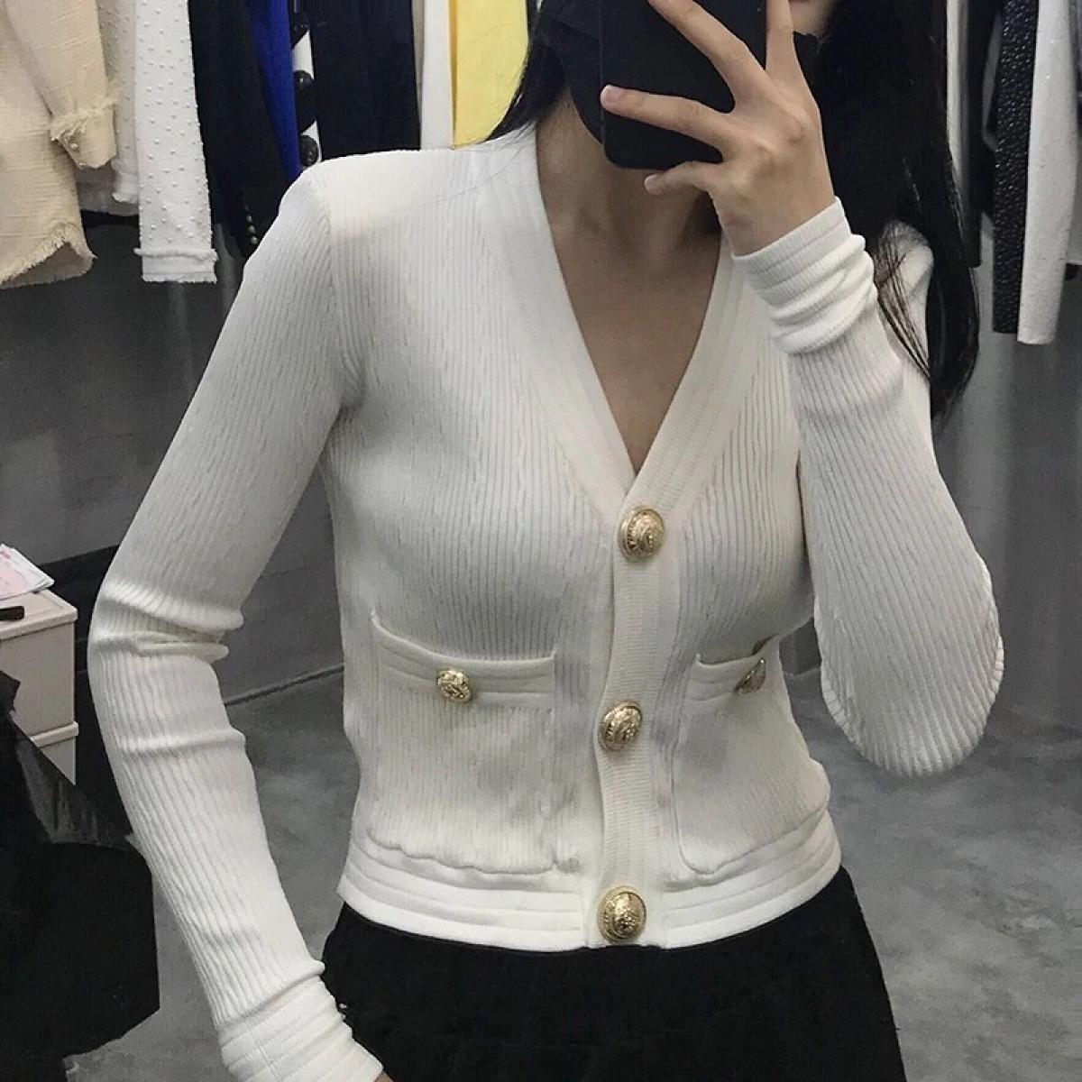 High Street Newest 2023 Fall Winter Designer Sweater Women's V Neck Lion Buttons Knitted Cardigan Topcardigans