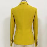 High Street 2022 New Fashion Designer Blazer Women's Classic Double Breasted Lion Buttons Slim Fitting Blazer Jacket  Bl