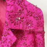 High Street Newest 2023 Star Style Designer Jacket Women's Beaded Floral Jacquard Trimmed Jacket