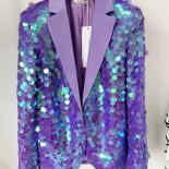 High Street 2023 Newest Designer Beading Coat Women's  Stylish Loose Glitter Sequined  Blazer Jacket