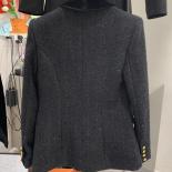 High street mais novo 2023 moda designer jaqueta feminina único botão cor bloco xale colar lã blazer