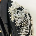 High Street 2022 Designer Jacket Women's Stunning Beaded Flowers Appliques Double Breasted Lion Buttons Blazer  Blazers