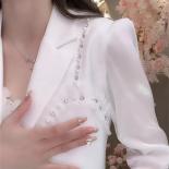 Spring Summer Women Blazers New Heavy Beaded Singlebreasted Threequarter Sleeve Suit Jacket Lady Coat Black White Blue B
