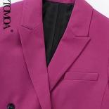 Kpytomoa Women Fashion Double Breasted Masculine Blazer Coat Vintage Long Sleeve Flap Pockets Female Outerwear Chic Vest