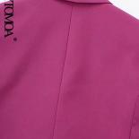 Kpytomoa Women Fashion Double Breasted Masculine Blazer Coat Vintage Long Sleeve Flap Pockets Female Outerwear Chic Vest