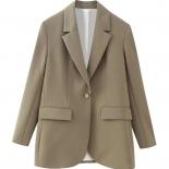 Kpytomoa moda feminina botão único blazer reto casaco vintage mangas compridas bolsos com aba outerwear feminino chiques topos