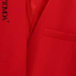 Kpytomoa Women Fashion Lapelless Cropped Open Blazer Coat Vintage Long Sleeve Front Welt Pockets Female Outerwear Chic T