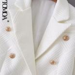 Kpytomoa Women Fashion With Belt Double Breasted Blazer Coat Vintage Long Sleeve Flap Pockets Female Outerwear Chic Vest