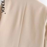 Kpytomoa Women Fashion Double Breasted Loose Fitting Blazer Coat Vintage Long Sleeve Pockets Female Outerwear Chic Tops 