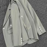 Xfpv  Grey Green Suit Top Women High Quality Single Button Blazer Coat Jacket 2023 Fashion New Trend Spring Autumn Sm498