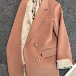 Xfpv  Orange Double Breasted Suit Top Women Embroider Long Sleeve Blazer Coat 2023 Fashion New Tide Spring Autumn Sm4984