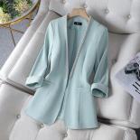 Xfpv Women's Casual Blue High End Single Breasted Blazer  Temperament Coat Jacket Fashion New Tide Spring Autumn 2023 Sm