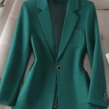 Xfpv Women's Casual Khaki Notched Slim Button Long Sleeve Blazer Temperament Coat Fashion New Tide Autumn Winter 2023 Sm