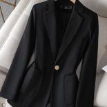 Xfpv Women's Single Button Black Thickened Long Sleeve Blazer Temperament Coat Jacket Fashion New Tide Autumn 2023 Sm824