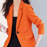 Xfpv Women's Casual Orange High Quality Slim Temperament  Single Breasted Blazer Coat Fashion New Tide Spring Autumn 202