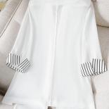 Xfpv Women's Patchwork Temperament Loose Single Breasted White Blazer Coat Jacket Fashion New Tide Spring Autumn 2023 Sm
