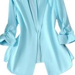Xfpv Women's White Slim Thin Top Single Breasted Blazer Temperament Coat Jacket Fashion New Tide Spring Autumn 2023 Sm77