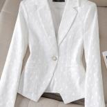 Xfpv Women's Casual Single Button Slim Long Sleeve White Short Blazer Temperament Jacket Fashion New Tide Autumn 2023 Sm