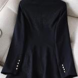 Xfpv Women's Casual Single Breasted Irregular High End Black Long Sleeve Blazer Temperament Coat New Tide Autumn 2023 Sm