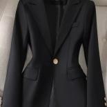 Xfpv Women's Casual Black  Long Sleeve Single Breasted Blazer  Temperament Coat Jacket Fashion New Tide Spring Autumn 20