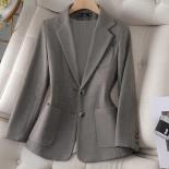Xfpv Women's Casual Solid Color Long Sleeve Slim Blazer Temperament Coat Jacket Fashion New Tide Spring Autumn 2023 Sm77