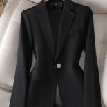 Xfpv Women's Solid Color Slim Notched Long Sleeve Blazer Temperament Coat Jacket Fashion  New Tide Autumn 2023 Sm8232