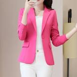 Female Business Work Wear Jacket Blazer Women Spring Summer Long Sleeve One Button Slim Yellow Pink Black Coats