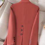 Office Ladies Blazer Formal Jacket Women Long Sleeve Coffee Apricot Red Female Business Work Wear Slim Coat For Autumn W
