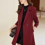 High Quality Women Business Work Wear Long Blazer Ladies Beige Coffee Blue Red Female Formal Jacket Coat For Autumn Wint