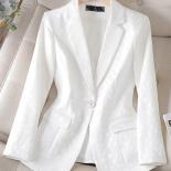 New Arrival Ladies Blazer Women Formal Jacket Long Sleeve Single Button Black White Female Work Wear Coat