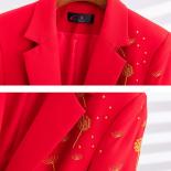 Fashion Women Blazer Black Red Pink Office Ladies Business Work Wear Jacket Female Long Sleeve Single Button Formal Coat