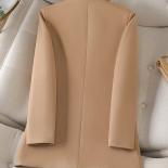 Autumn Winter Casual Women Blazer Ladies Jacket Pink Khaki Black Long Sleeve Single Breasted Female Coat With Pocket