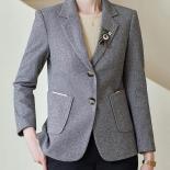 New Arrival Autumn Winter Women Formal Blazer Jacket Ladies Apricot Gray Female Business Work Wear Coat With Pocket