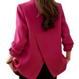 Fashion Pink Black Coffee Casual Women Blazer Coat Ladies Long Sleeve Double Breasted Loose Female Jacket For Autumn Win