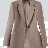 Women Long Sleeve Single Button Blazer Gay Khaki Office Ladies Female Business Work Wear Formal Jacket For Autumn Winter