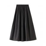 2022 Spring Summer New Casual Thin A Line Skirt Women All Match High Waist Skirt Female Midi Long Patchwork Skirt Lady