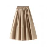 2022 Spring Summer New Casual Thin A Line Skirt Women All Match High Waist Skirt Female Midi Long Patchwork Skirt Lady