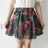 2022 Summer Skirt  Women High Waist Chiffon Mini Skirt Sweet Ladies Elastic Waist Aline Shorts Skirts  Skirts