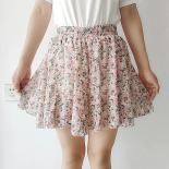Falda de verano 2022 para mujer, minifalda de gasa de cintura alta, faldas cortas Aline con cintura elástica, faldas